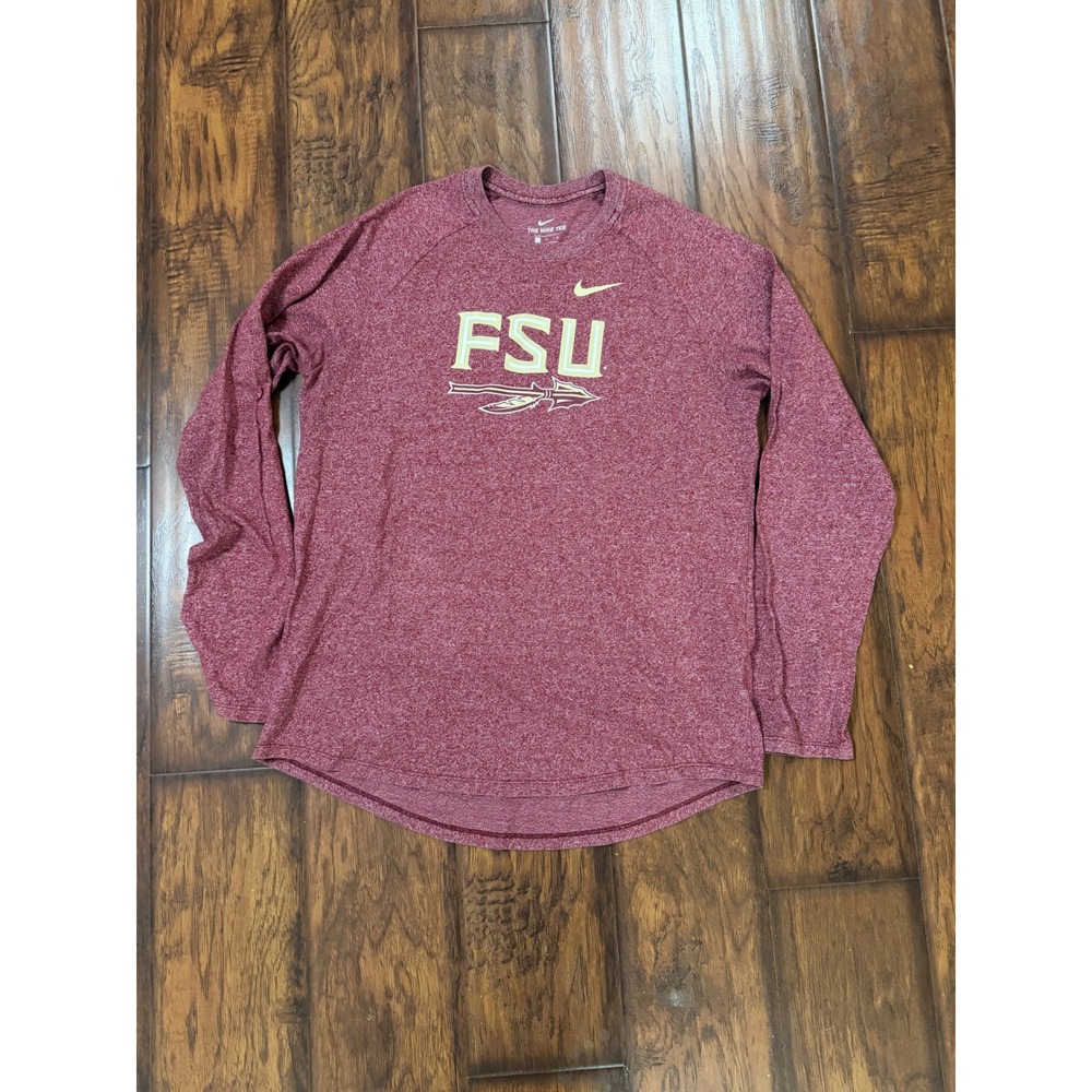Nike Florida State Seminoles FSU Long Sleeve Shirt Mens Large Garnet NCAA